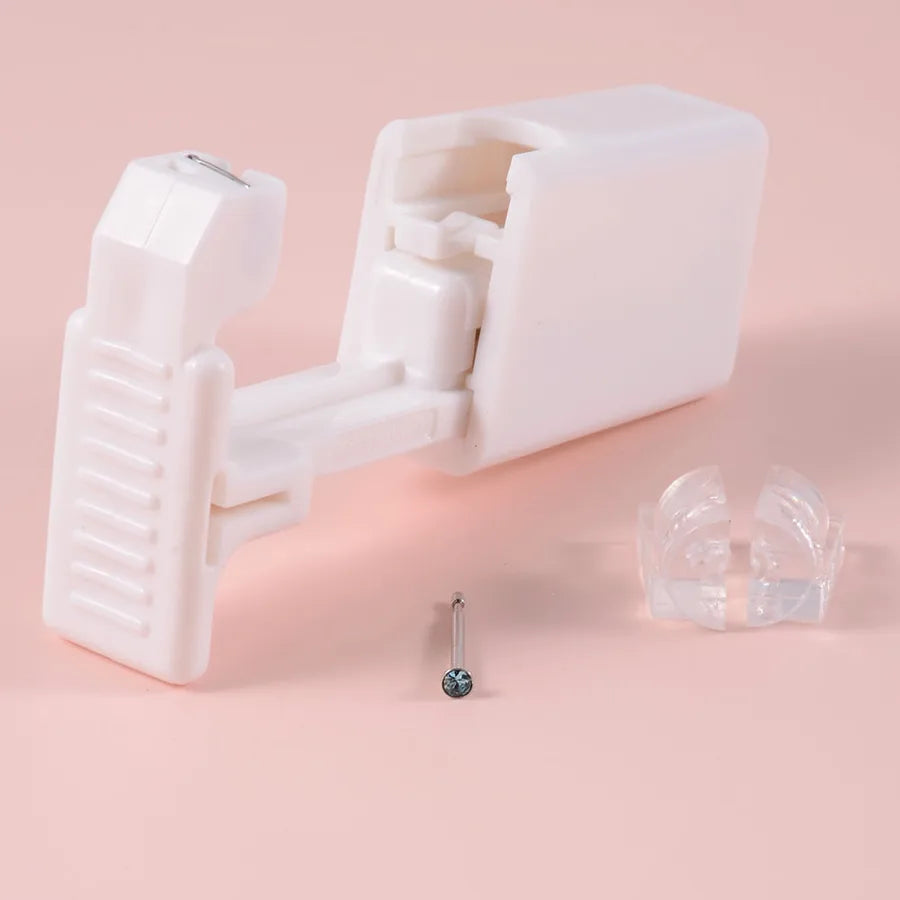 Disposable Low Beating Nose Stud Tool Nose Stud Staple Gun Built-in 316L Zircon Stainless Steel Earrings Nose Ring Nose Stud Piercing Tool