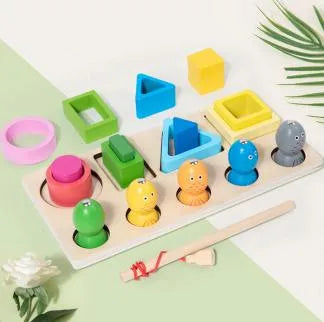 Building Toys Baby(0-2Years) Geometric Fish Wood Toys