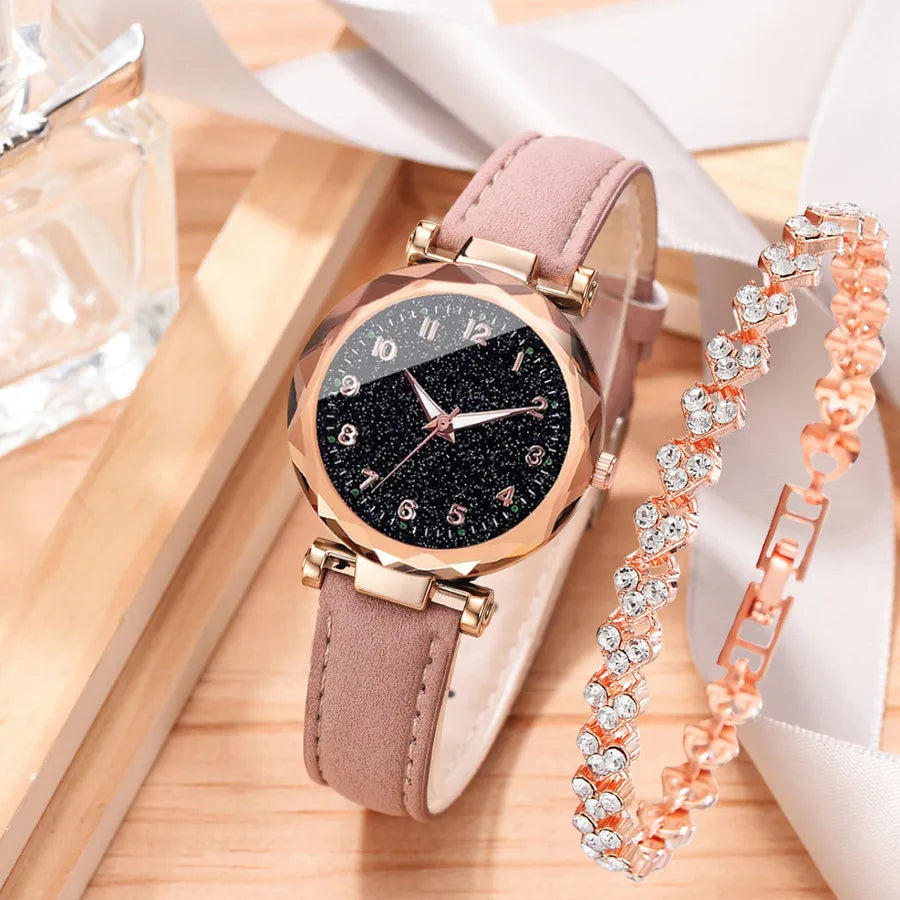 casual round buckle quartz women's watches