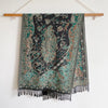 women's retro ethnic style color block imitation cashmere printing scarf