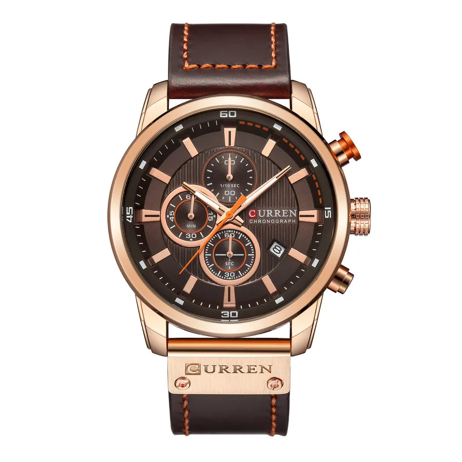 fashion solid color buckle quartz men's watches