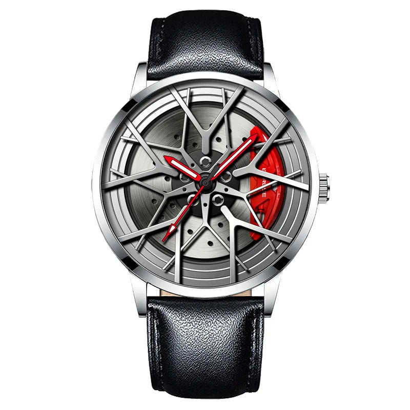 retro geometric single folding buckle quartz men's watches