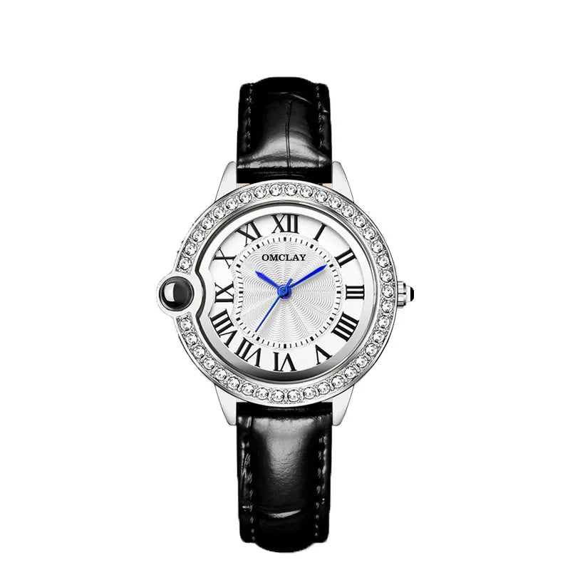 Casual Solid Color Double Side Snaps Quartz Women's Watches