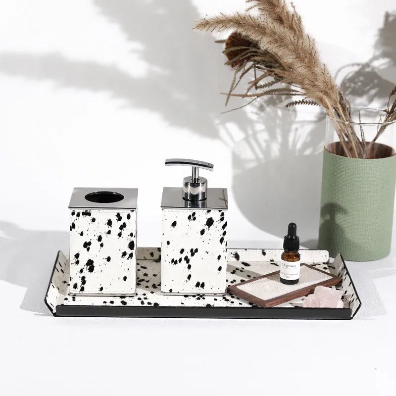 Light luxury horse hair stainless steel bathroom kit model room hotel home bathroom decoration decoration press toothbrush box