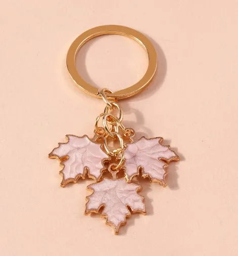 IG Style Ginkgo Leaf Alloy Enamel Bag Pendant Keychain
