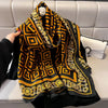 women's elegant geometric satin silk scarf