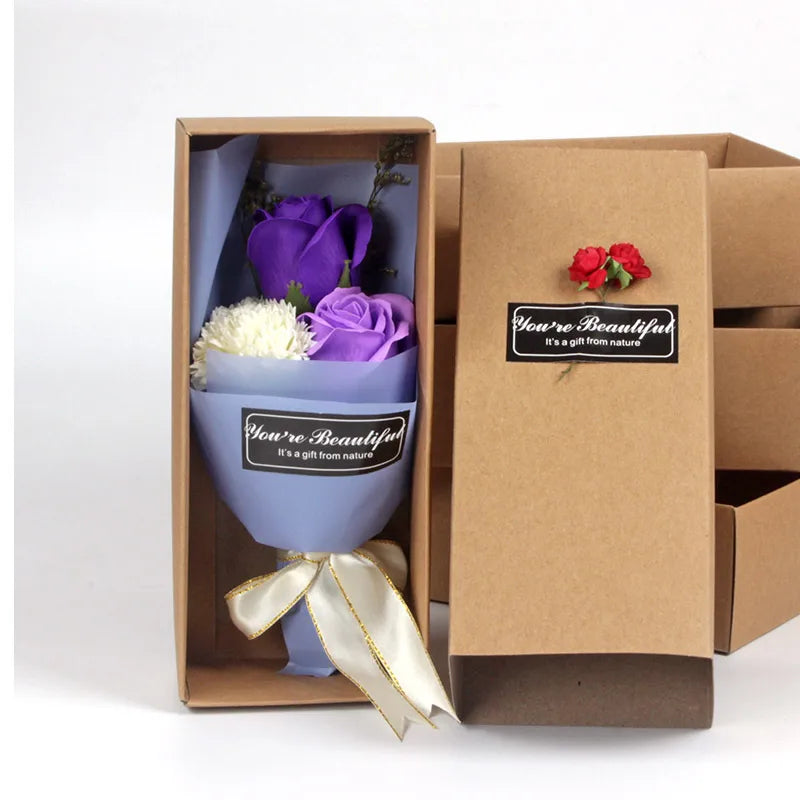 3 roses carnation soap bouquet 520 mother's day gift