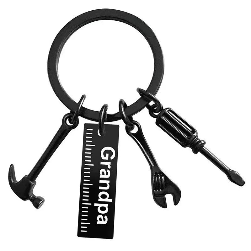 father's day gift letter grandpa papa dad caliper tool stainless steel key ring