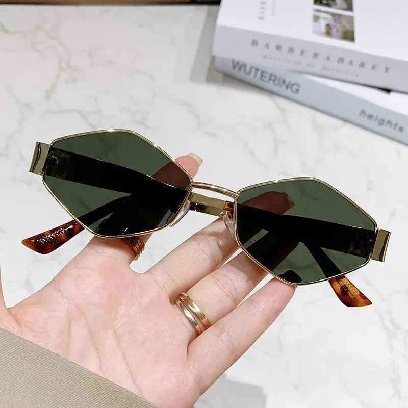 Basic Simple Style Solid Color Ac Polygon Full Frame Women's Sunglasses