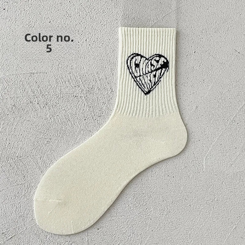 socks men's mid-calf socks spring and summer thin cotton socks long breathable sweat-absorbent retro men's sports autumn and winter