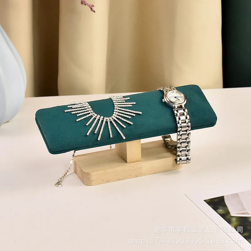 1 Piece Pu Leather solid wood Flannel Modern Style Simple Style Solid Color Jewelry Display Jewelry Rack