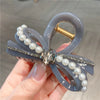 New Style Rhinestone Butterfly Knot Hair Clip Women Elegant Sweet Fairy Feel Half Updo Shark Jaw Clip Hair Accessory