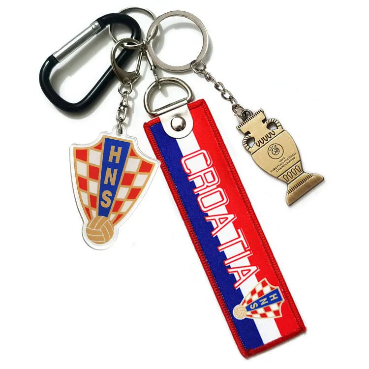 Modern Style Vocabulary Words/Name National Flag Acrylic Alloy Cloth Unisex Spring Ring Trigger Clasp Closure Keychain