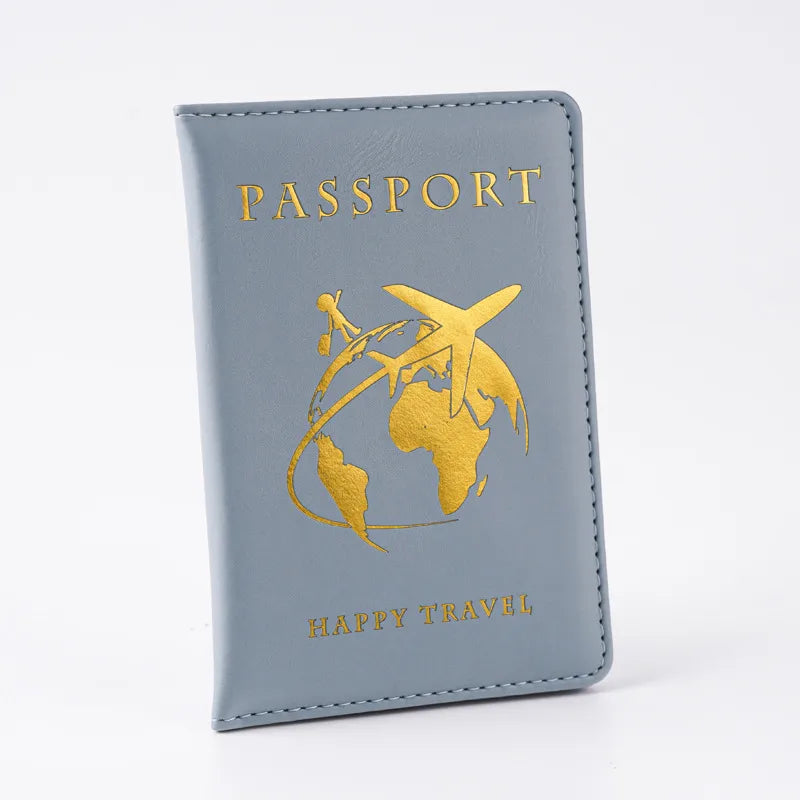 Unisex Basic Classic Style Solid Color Pu Leather Passport Holders