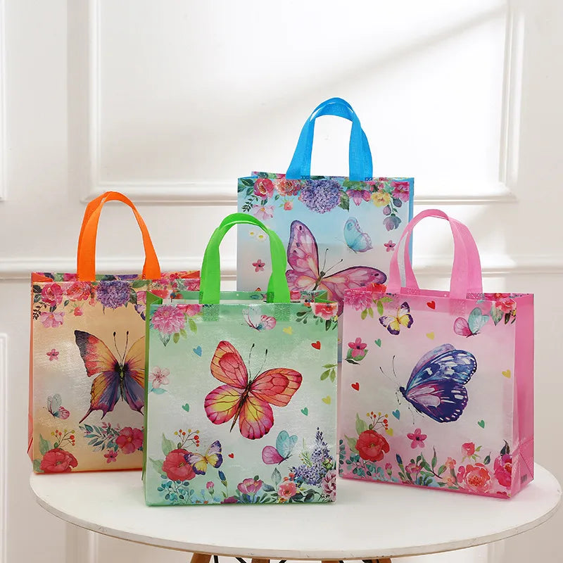 birthday fashion butterfly nonwoven birthday gift bags 1 piece
