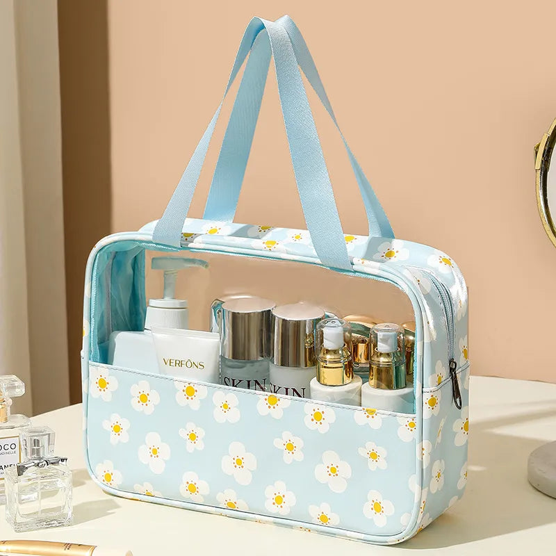cute pastoral solid color pu leather makeup bags