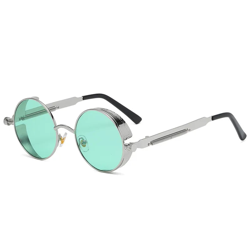 hip-hop punk streetwear round pc round frame full frame men's sunglasses