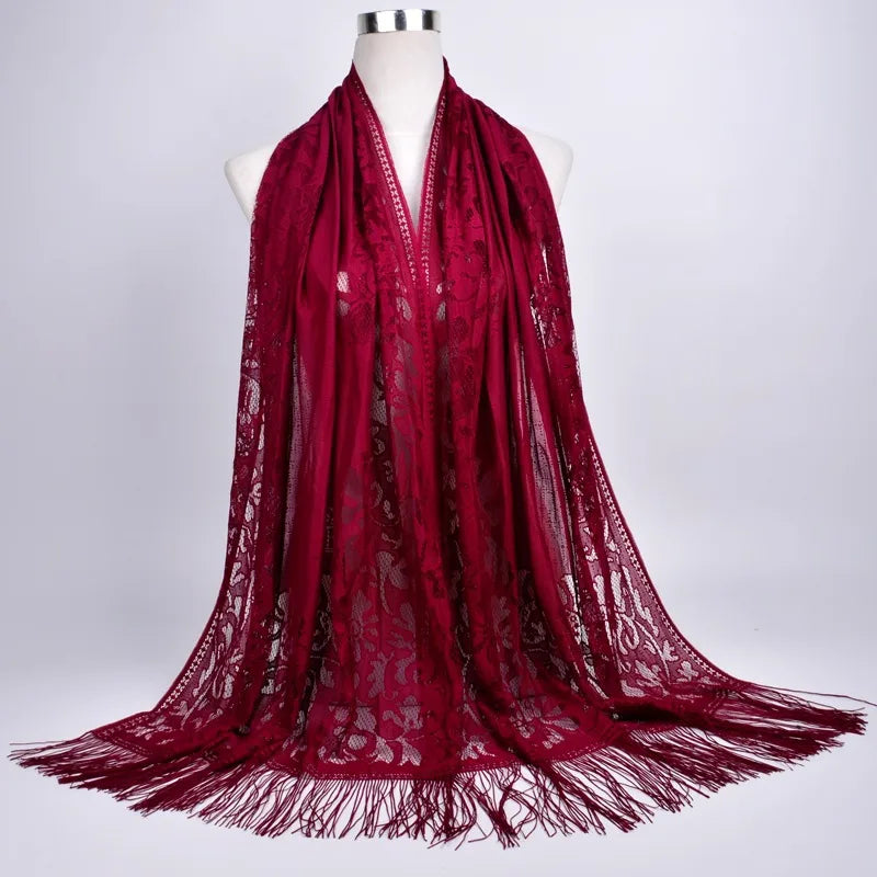 women's streetwear solid color polyester tassel winter scarves