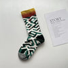 unisex casual modern style geometric cotton crew socks a pair