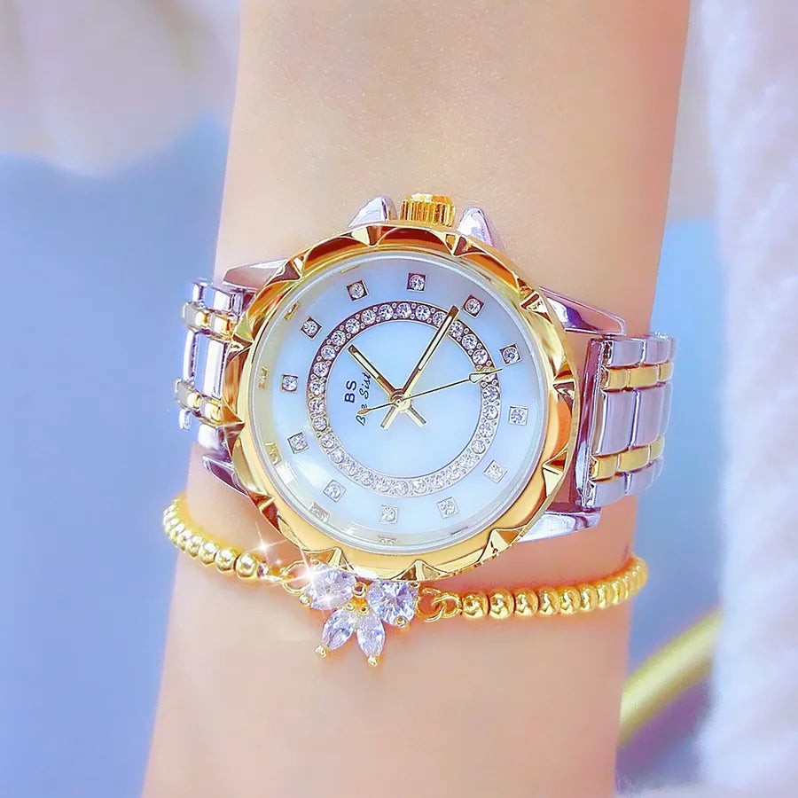 Simple Style Classic Style Solid Color Jewelry Buckle Quartz Women's Watches
