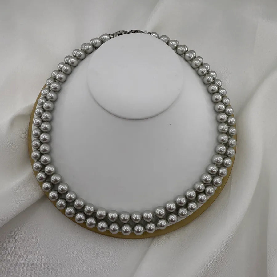 Baroque Style Modern Style Round Artificial Pearl Copper Beaded Chain Beaded Necklaces Wholesale