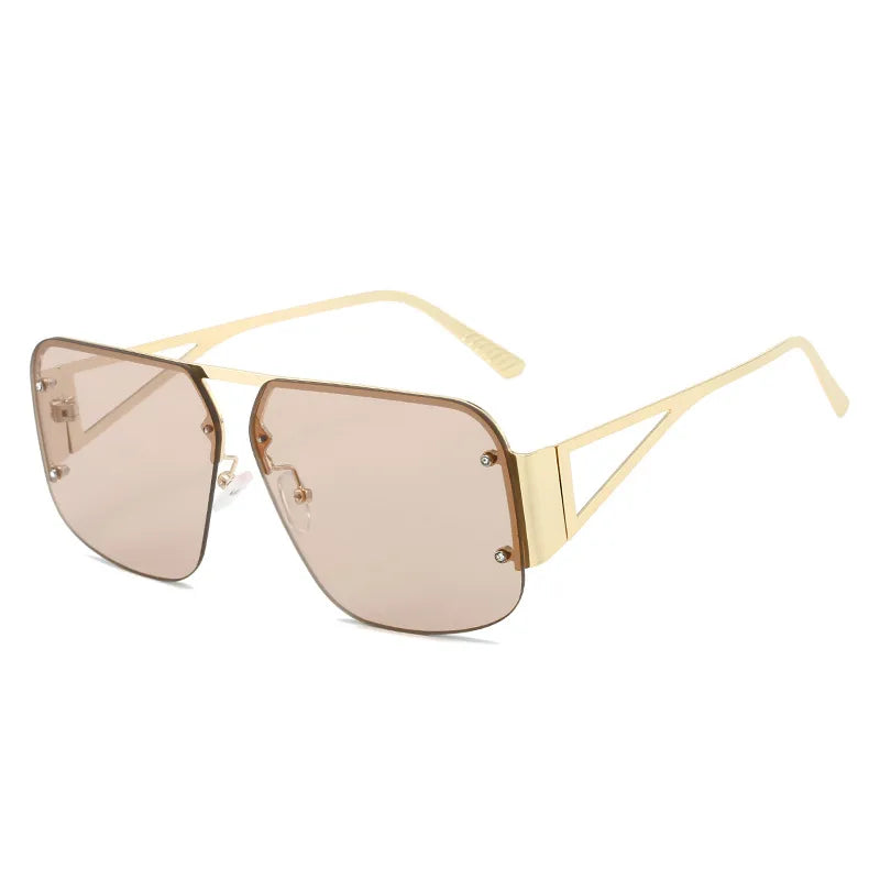 classic style geometric pc square full frame men's sunglasses
