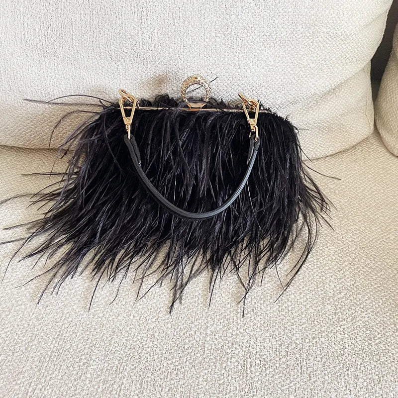 women's medium spring&summer plush fashion handbag