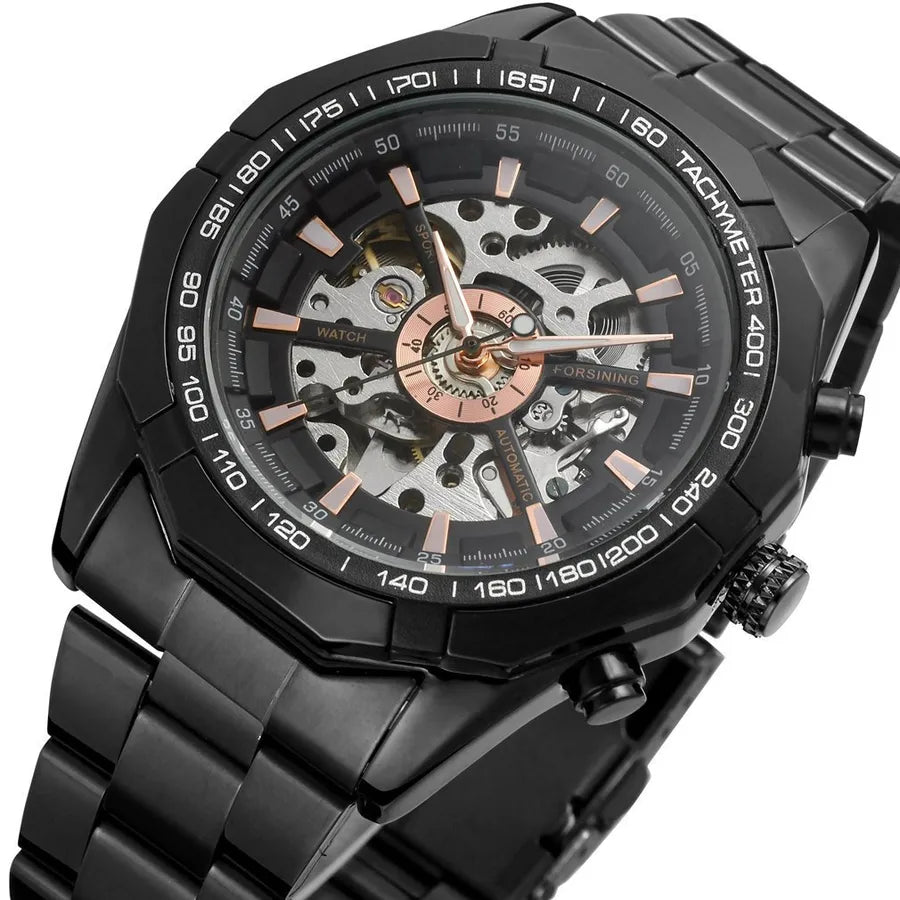 A generation of Forsining Full hollow men's automatic mechanical watch men's watch steel band watch wholesale watch