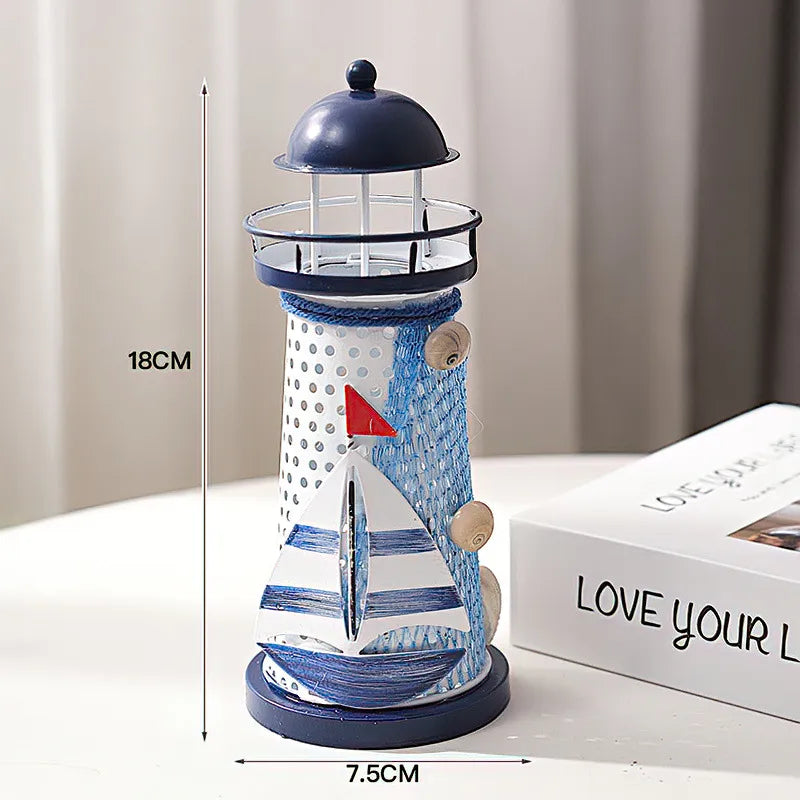 Marine Style Lighthouse Ship Bird Iron Ornaments Lighting Accessories