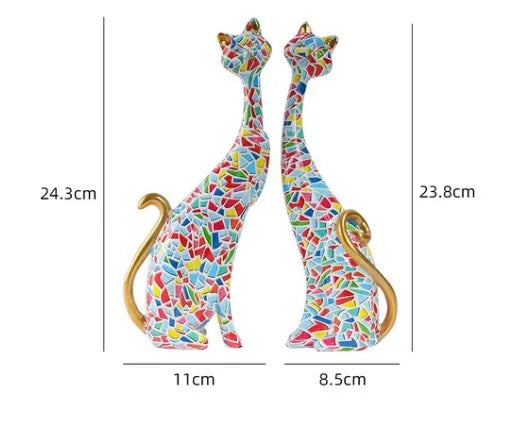 retro artistic cat synthetic resin ornaments artificial decorations