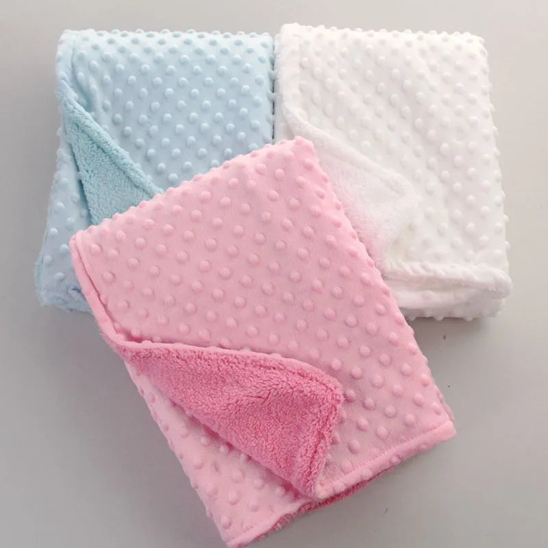 Bean Blanket Bubble Blanket Baby Car Blanket Going Out Blanket Double-layer Warm Solid Color Pressed Bubble Blanket Soft