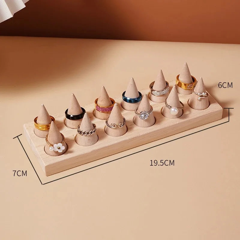 Simple Style Solid Color solid wood Jewelry Display
