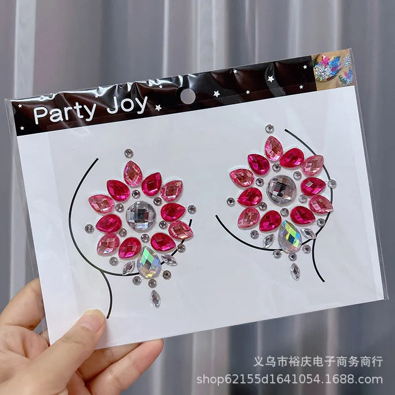 Halloween face stickers chest stickers body tattoo stickers resin acrylic Diamond stickers   tattoo stickers wholesale