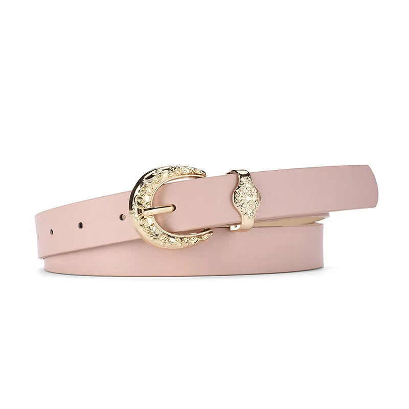 Elegant Simple Style Geometric Pu Leather Alloy Women's Leather Belts
