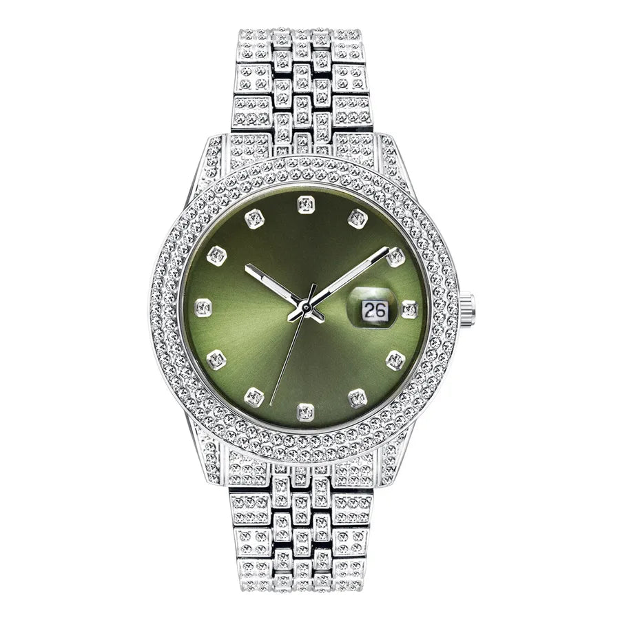 Casual Retro Color Block Butterfly Double Snap Quartz Watch Men's Watches