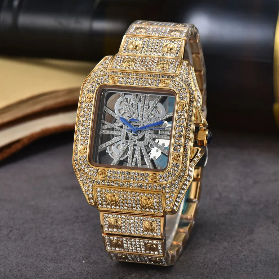 Glam Shiny Solid Color Butterfly Double Snap Quartz Women's Watches