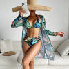 Women's Flower 3 Pieces Set Bikinis Swimwear