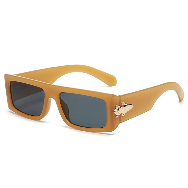 vintage style geometric ac square full frame men's sunglasses