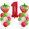Casual Cute Number Strawberry Aluminum Film Birthday Festival Balloons