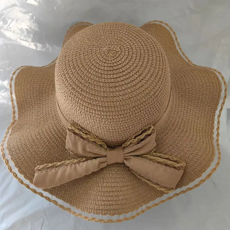 Women's Basic Simple Style Solid Color Big Eaves Straw Hat