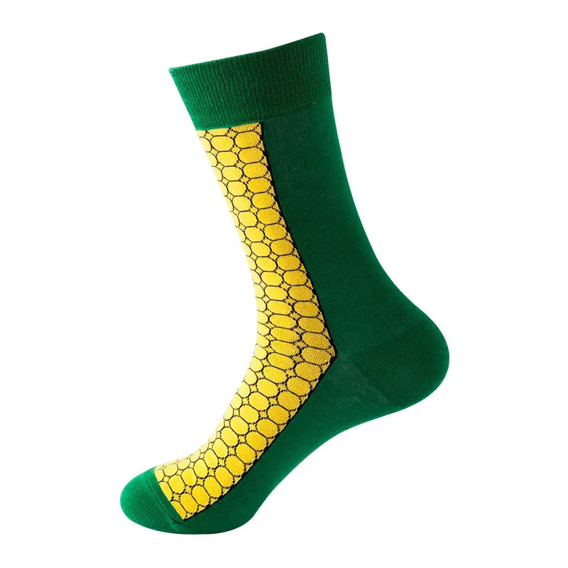Unisex Cute Hamburger French Fries Watermelon Cotton Jacquard Ankle Socks A Pair
