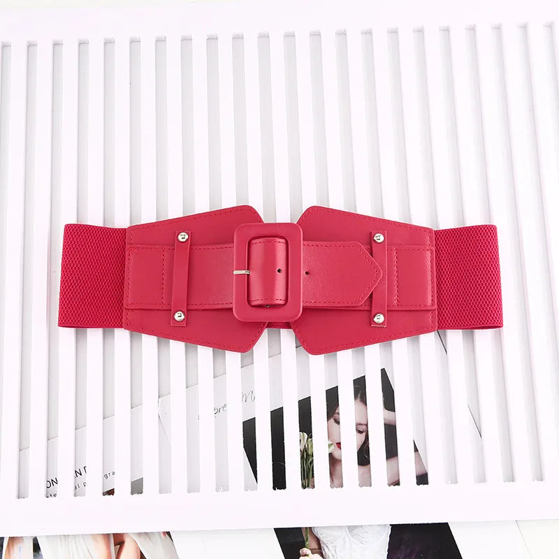 fashion solid color pu leather plastic women's corset belts 1 piece