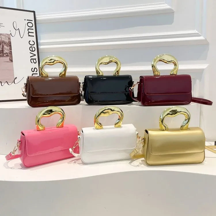 Summer New Style Hand-Painted Electroplated Leather Shoulder Bag Fashionable City Commuter Bag Ladies Crossbody Bag Bride Bag