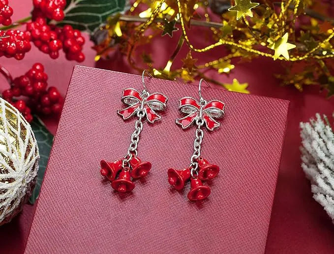 Christmas Tree Deer Bell Snowflake Elements Long Earrings Christmas Theme Cartoon Style Alloy Geometric Pattern Unisex