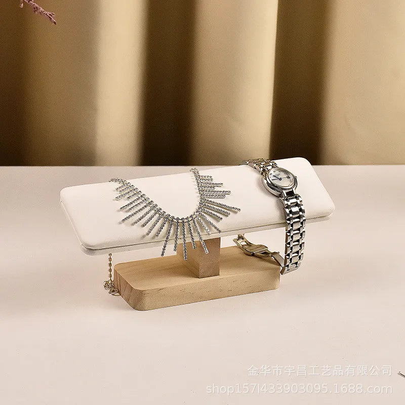 1 Piece Pu Leather solid wood Flannel Modern Style Simple Style Solid Color Jewelry Display Jewelry Rack