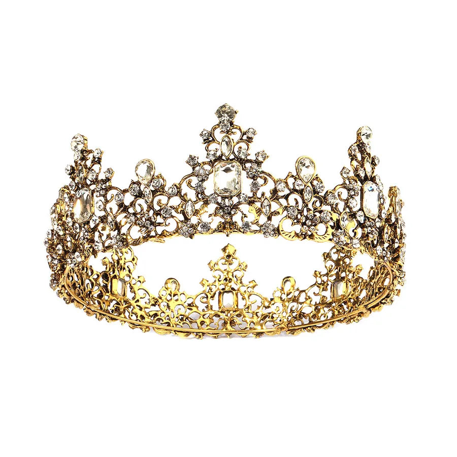 baroque color diamond alloy  bride retro round crown