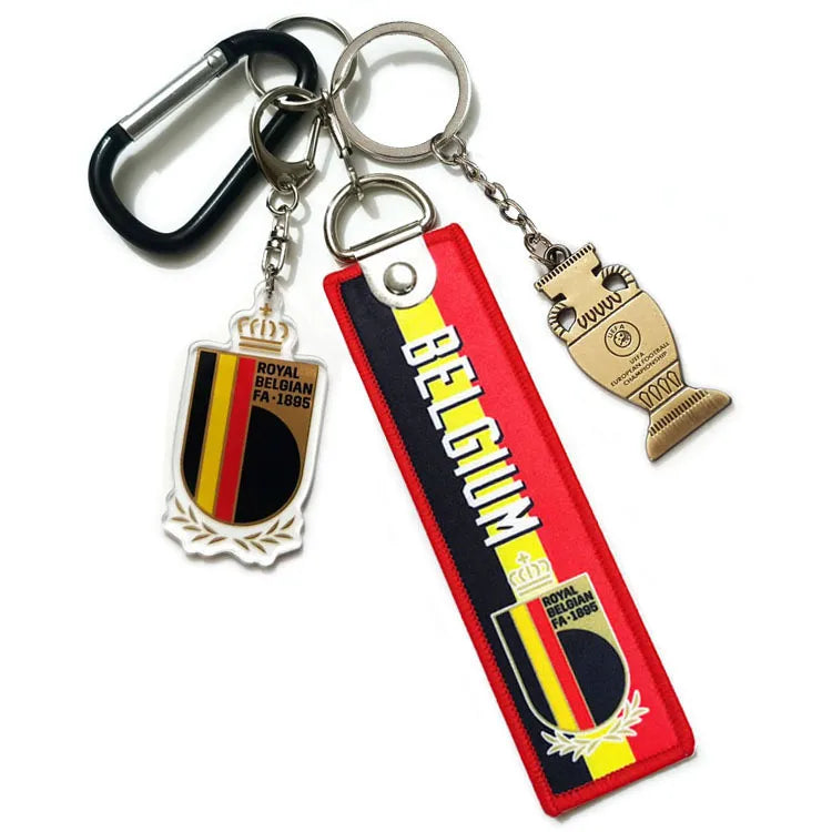 Modern Style Vocabulary Words/Name National Flag Acrylic Alloy Cloth Unisex Spring Ring Trigger Clasp Closure Keychain