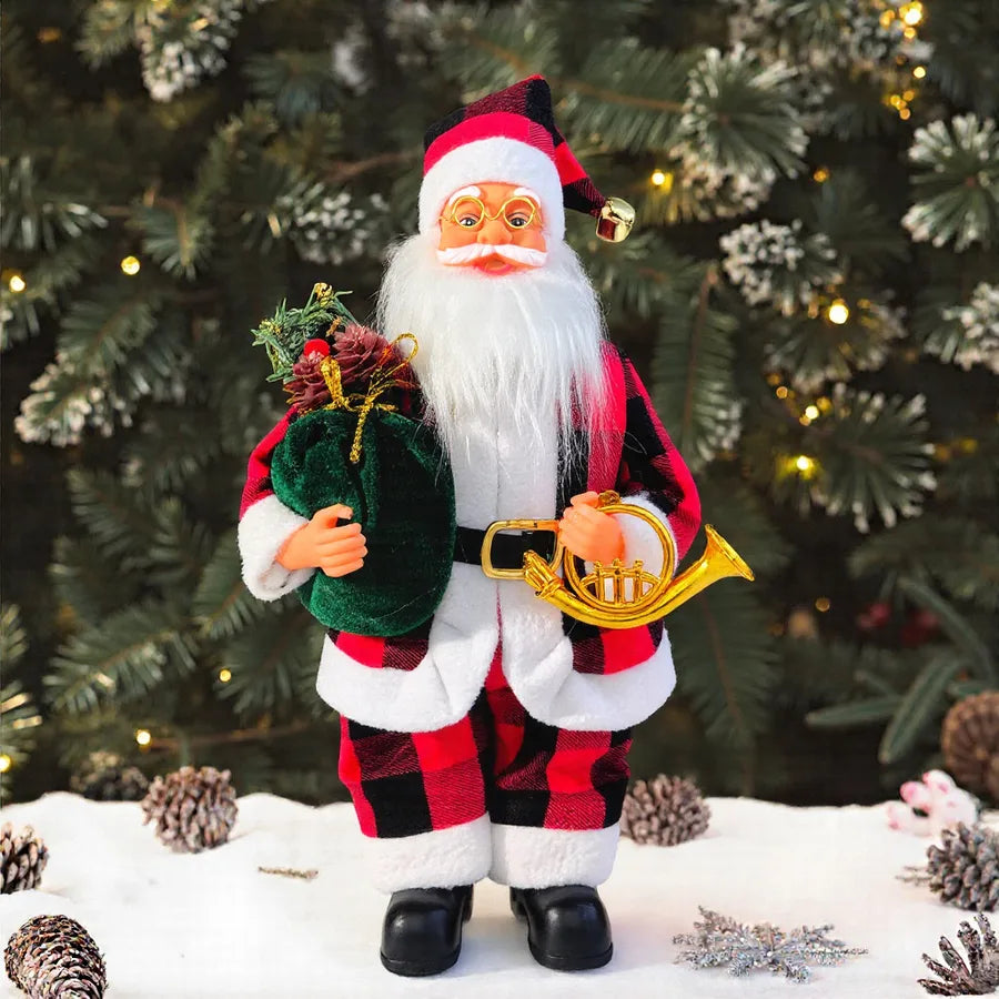 13-Inch Santa Claus Figure Christmas Decoration Standing Santa Claus Doll Window Display Decorations Festive Gift