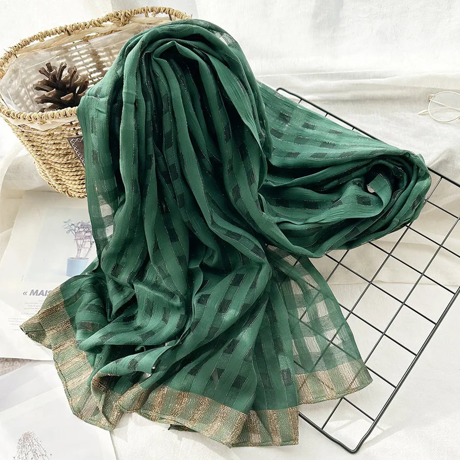 Women's Chinoiserie Ethnic Style Stripe Artificial Cotton  Silk Nylon Silk Scarf