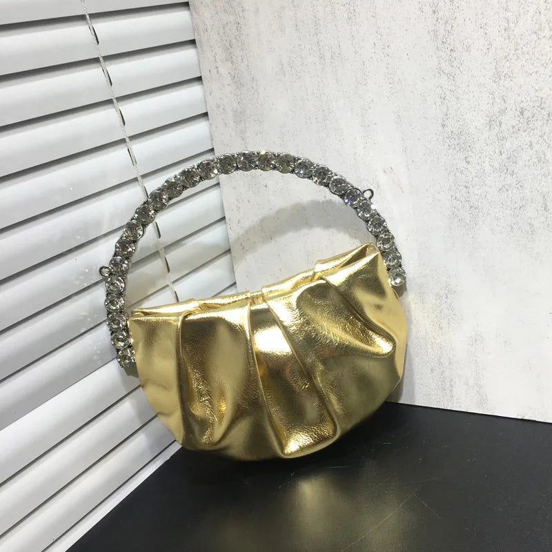 nylon solid color dumpling shape evening bags